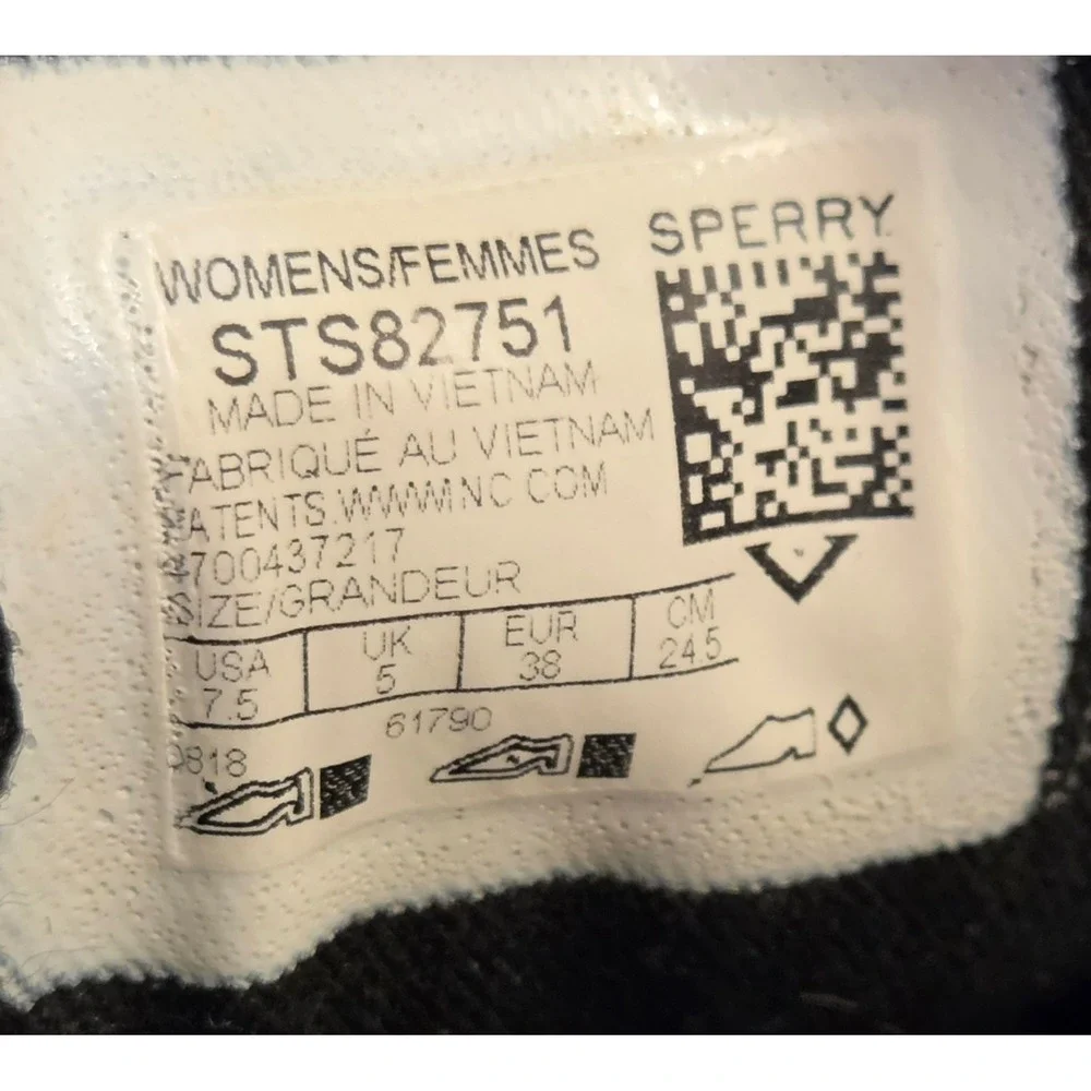 Sperry Top Sider Crest Vibe Slip On Shoes Womens Size‎ 7.5 Glitter Black Gray